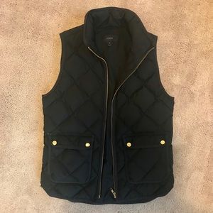 J. Crew Excursion Quilted Down Vest, Black Size XS